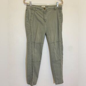 Chico's - Utility Green Brooke Seamed Regular Slim Leg Twill Pants - size 8/29